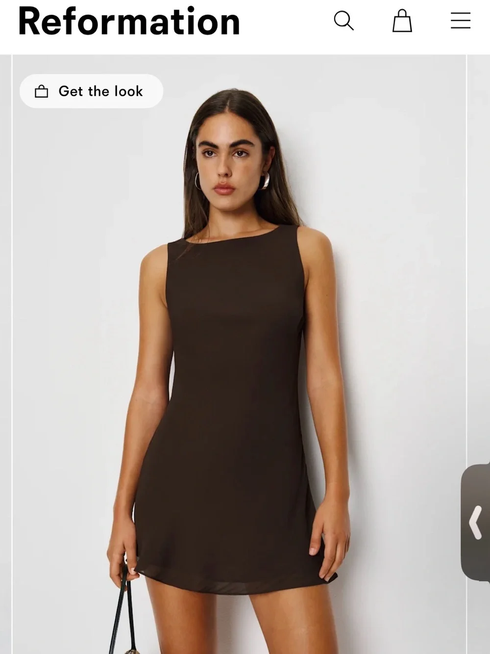 Reformation Dale mini dress in mole NWT 0 - Picture 1 of 5